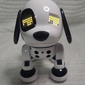 Spin Master Interactive Robot Dog LED Eyes Electronic Black And White Puppy
